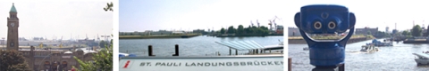 Anfahrt von den Landungsbrücken mit der Barkasse.
